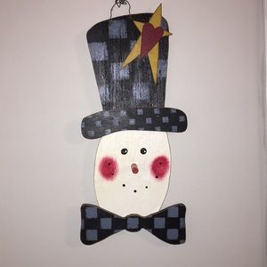 Snowman Wooden Wall Decor hand painted winter